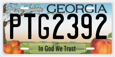 GA license plate PTG2392