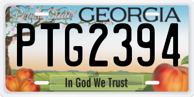 GA license plate PTG2394