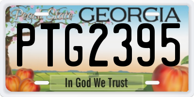 GA license plate PTG2395
