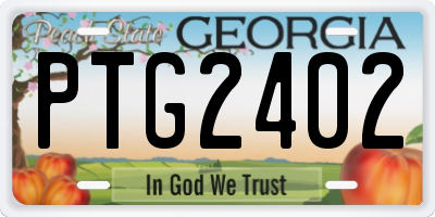 GA license plate PTG2402