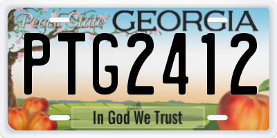 GA license plate PTG2412