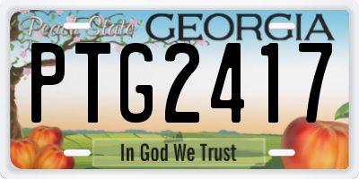 GA license plate PTG2417