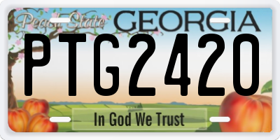 GA license plate PTG2420