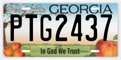 GA license plate PTG2437