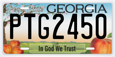 GA license plate PTG2450
