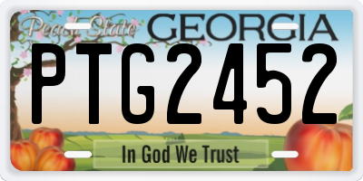 GA license plate PTG2452