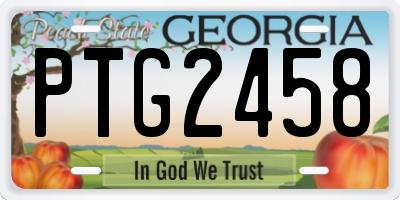 GA license plate PTG2458