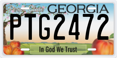GA license plate PTG2472