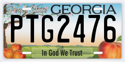 GA license plate PTG2476