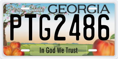 GA license plate PTG2486