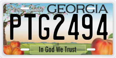 GA license plate PTG2494