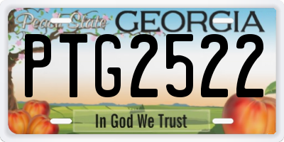 GA license plate PTG2522