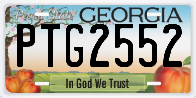 GA license plate PTG2552