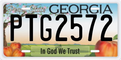 GA license plate PTG2572