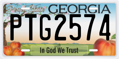 GA license plate PTG2574