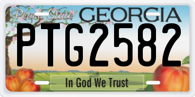 GA license plate PTG2582