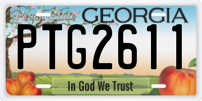 GA license plate PTG2611