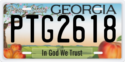GA license plate PTG2618
