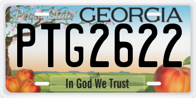 GA license plate PTG2622