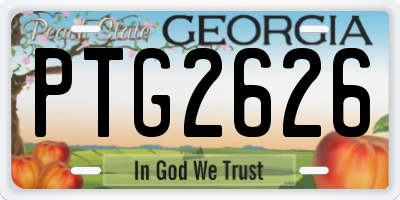 GA license plate PTG2626