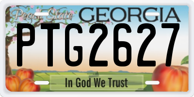 GA license plate PTG2627