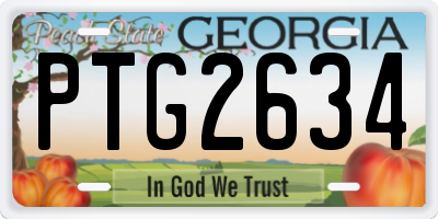 GA license plate PTG2634