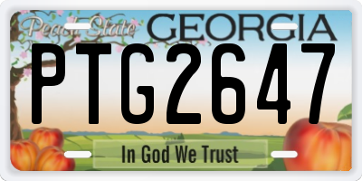 GA license plate PTG2647