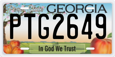GA license plate PTG2649