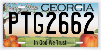 GA license plate PTG2662
