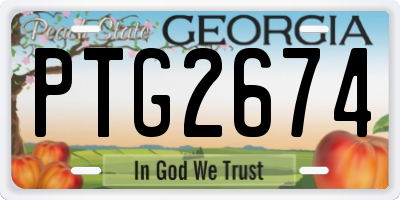 GA license plate PTG2674