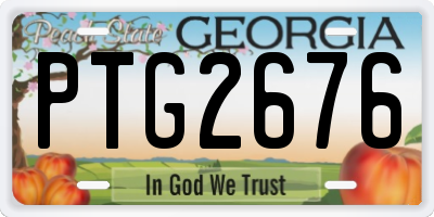 GA license plate PTG2676