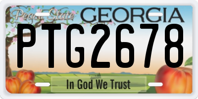 GA license plate PTG2678