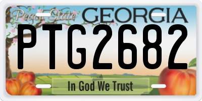 GA license plate PTG2682