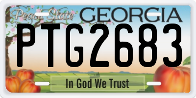 GA license plate PTG2683