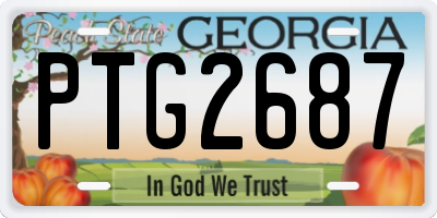 GA license plate PTG2687