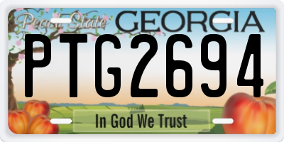 GA license plate PTG2694