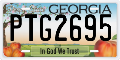 GA license plate PTG2695