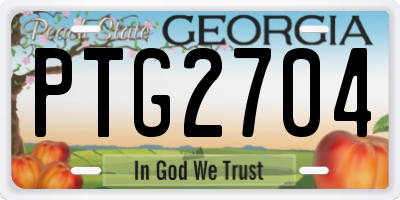 GA license plate PTG2704