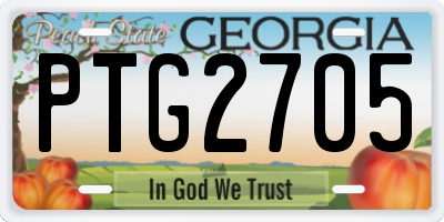 GA license plate PTG2705