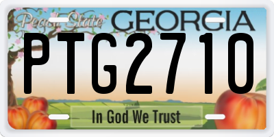 GA license plate PTG2710