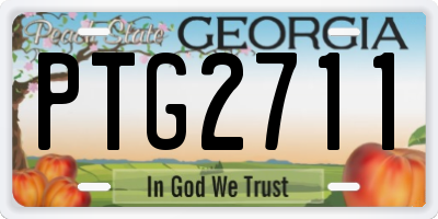 GA license plate PTG2711