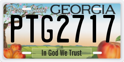 GA license plate PTG2717