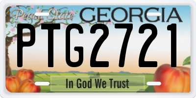 GA license plate PTG2721