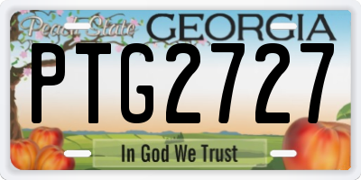 GA license plate PTG2727