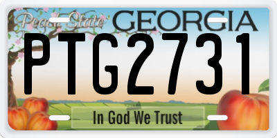 GA license plate PTG2731