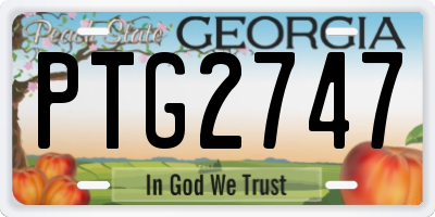 GA license plate PTG2747
