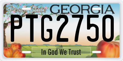 GA license plate PTG2750