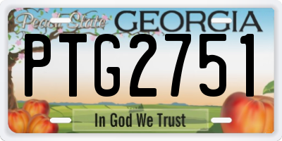GA license plate PTG2751