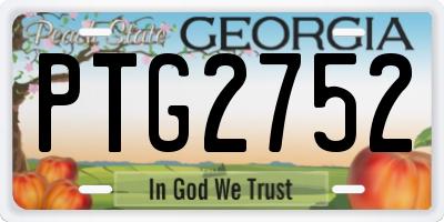 GA license plate PTG2752
