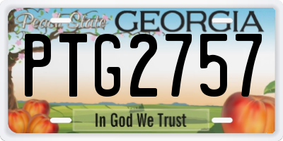 GA license plate PTG2757